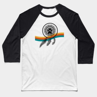 Dream Catcher Wolf Paw Rainbow Baseball T-Shirt